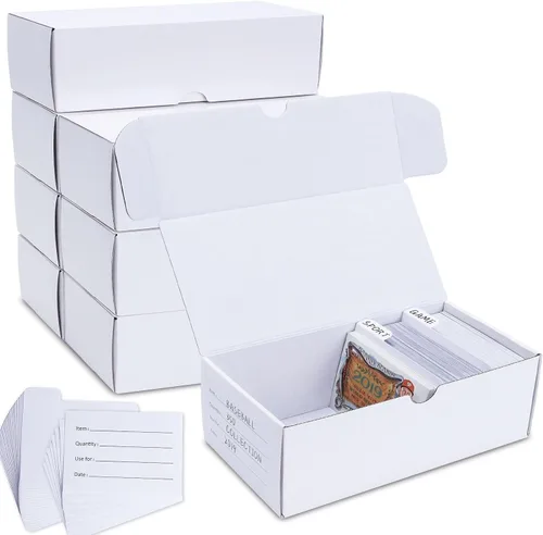 Miniatura 10 de Caja de almacenamiento de tarjetas coleccionables, paquete de 8 • Caja de almacenamiento de cartón corrugado de 1000 unidades con divisores