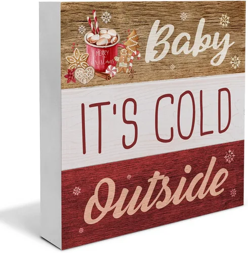 Miniatura 10 de Decoraciones de Baño para Navidad, Letrero "Él te ve cuando estás haciendo caca" 12.7 x 12.7 cm, Decoración divertida de Navidad
