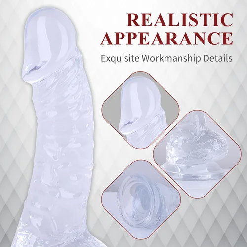 Miniatura 6 de Consoladro de 7.5 pulgadas realista y suave para estimulación del punto G y juegos sexuales anales, consoladores clásicos de 1.6 pulgadas