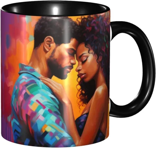 Miniatura 16 de Taza de café, taza de té para mujeres y niñas, taza de diseño único, perfecta para regalos, mujeres afroamericanas afro