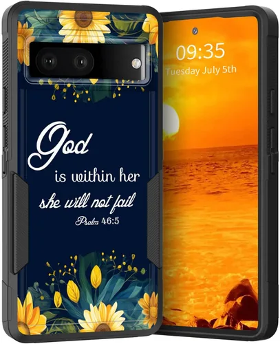Miniatura 148 de Funda para Pixel 6A, Híbrida de Doble Capa de Servicio Pesado Resistente a Prueba de Golpes PC Duro + Funda Protectora de Silicona Suave para Google