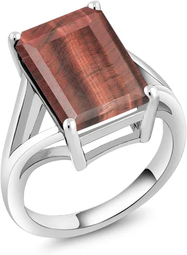 Miniatura 99 de Gem Stone King Anillo de compromiso solitario con piedra preciosa de corte esmeralda de 0.551 x 0.394 in para mujer, plata de ley 925, anillo