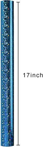 Miniatura 4 de Merture - Rollo de papel de regalo holográfico azul, papel de regalo azul con diseño de galaxia brillante para cumpleaños, baby shower, Navidad, día