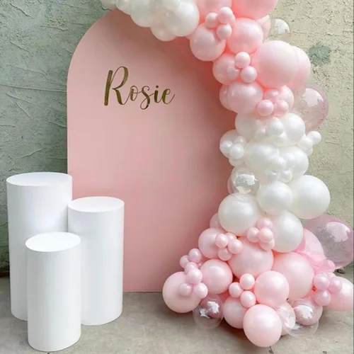 Miniatura 51 de Globos rosados y morados, 50 unidades de 12 pulgadas, globos de confeti, globos de látex metálicos rosados y morados con cinta, globos de fiesta