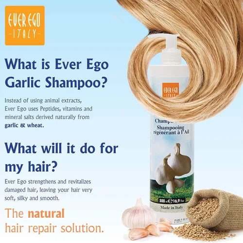 Miniatura 2 de Champú de ajo para cabello dañado, decolorado o teñido Producto reparador e hidratante para el cuidado del cabello para hombres y mujeres