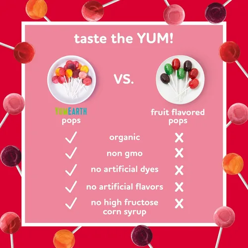 Miniatura 3 de YumEarth Paletas orgánicas de primavera, paletas con sabor a frutas, 40 unidades, aptas para alergias, sin OMG, sin gluten, veganas