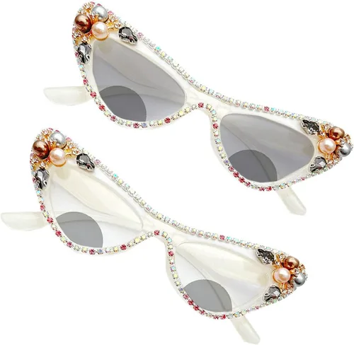 Miniatura 7 de Gafas de lectura bifocales de diamantes de imitación fotocromáticos de transición para mujeres lindo sexy elegante ojo de gato lectores gafas de sol