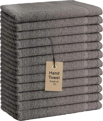 Miniatura 34 de Toallas de baño básicas medianas de 24 x 48 pulgadas, paquete de 6, color beige, suaves y absorbentes, toallas de algodón multiusos para baño, spa