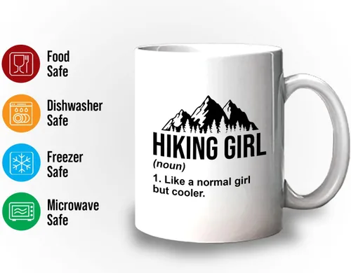 Miniatura 3 de Taza de café de senderismo de 11 oz color blanco – Senderismo Chica – Senderismo Backpacker Backpacker Mountain Boardwalks Mochilero Camping