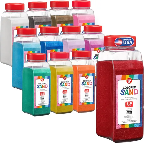 Miniatura 23 de Hygloss Arena de colores para manualidades – Botella de 1 libra, magenta – Juegos de arte de arena fina y colorida vibrante para niños – Actividades