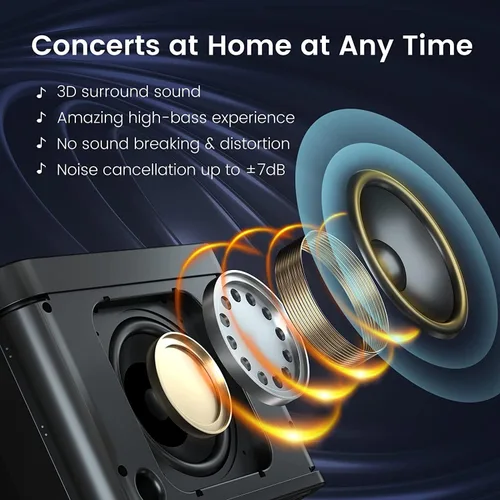 Miniatura 2 de Máquina de karaoke para adultos y niños, altavoz portátil de karaoke Bluetooth con 2 micrófonos inalámbricos para TV, karaoke para cantar