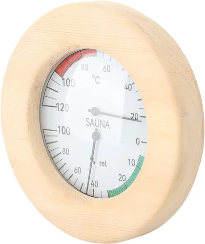 Miniatura 5 de Focket Sauna Thermometer, 2 in 1 Real Time Monitoring Sauna Hygrometer, Wood Construction Hygrothermograph with Wall Mounted Design for Room Hotel