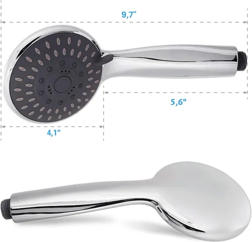 Miniatura 6 de BRIOUT - Cabezal de ducha de mano de alta presión con 5 ajustes, potente cabezal de ducha de pulverización de agua contra flujo de agua de baja