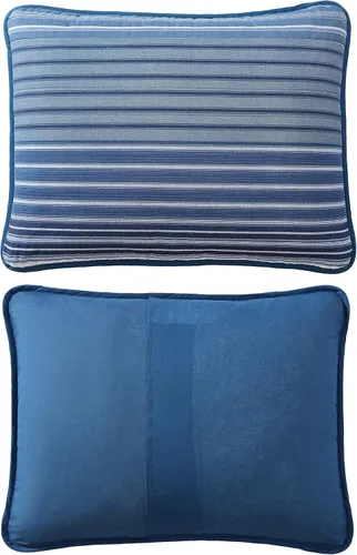 Miniatura 3 de Nautica - Juego de ropa de cama Queen, ropa de cama de algodón suave y transpirable con sensación de peso medio, juego de cama reversible de 3 Azul