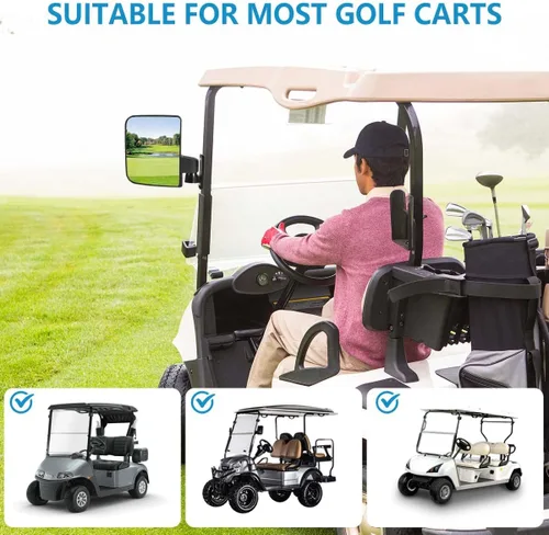 Miniatura 6 de OBTANIM - Espejos retrovisores laterales ajustables para carrito de golf Club Car, EZ GO, Yamaha y otros carritos