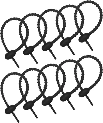 Miniatura 13 de MECCANIXITY Paquete de 15 bridas de silicona reutilizables de 8.5 pulgadas para el hogar, oficina, cocina, organizador de bolsas de alimentos, Rojo