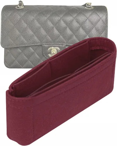 Lckaey Organizador de inserción de bolso para chanel pequeño bolso clásico con solapa, organizador de fieltro para bolso de primera calidad, sin