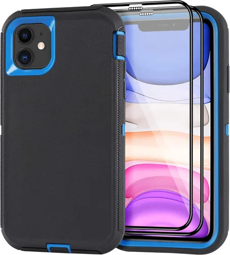Miniatura 22 de Funda para iPhone 11 con 2 protectores de pantalla, protección contra caídas, cuerpo completo, resistente de servicio pesado, de grado militar, a