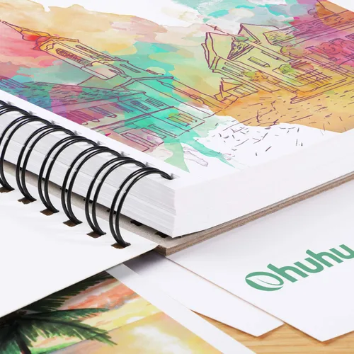 Miniatura 5 de Ohuhu Cuadernos de marcadores de arte, tamaño de papel grande de 19 x 25 cm, hojas de dibujo lisas y pesadas de 120 lb/200 g/m², 60 hojas/120