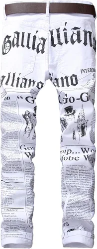 Miniatura 2 de Enrica Pantalones vaqueros estampados casuales para hombre
