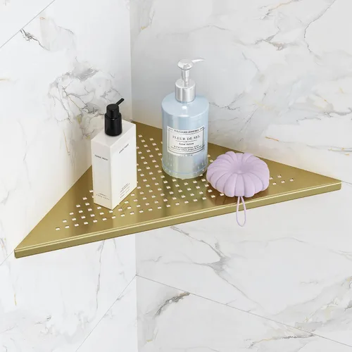 Miniatura 8 de Qeke Estante de Esquina para Baño, Estante de Ducha Empotrado de 10" Organizador, Estante de Acero Inoxidable SUS304 Montaje en Pared Triangular