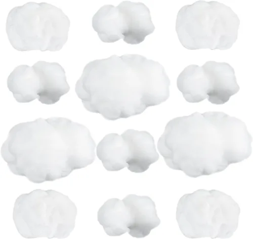 Miniatura 8 de Jetec 3 piezas de accesorios de nube artificial en forma de nube 3D, decoración colgante para habitación, adorno colgante decorativo para boda