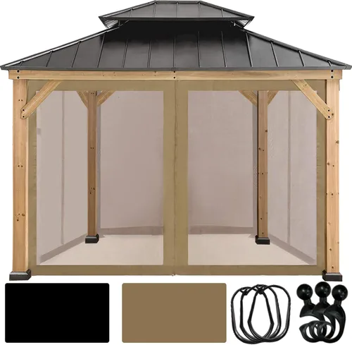 Miniatura 18 de Coastshade Panel de toldo de pérgola de repuesto para pérgola de 8 pies, paneles de privacidad para cenadores con 10 anillos de cortina y ganchos