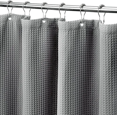 Miniatura 17 de MISS SELECTEX Cortina de ducha de tela lavable a máquina, clásica tela gruesa de punto gofre, duradera para baño, tela repelente al agua de alta