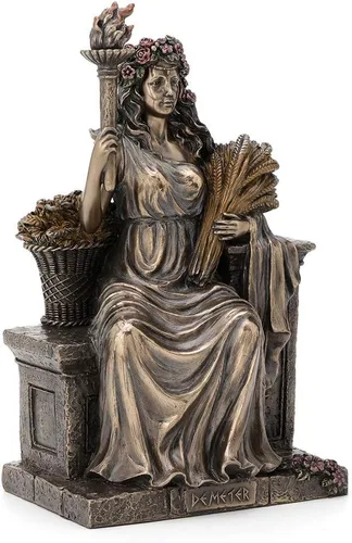 Miniatura 2 de Veronese Design Estatua de bronce antiguo de la diosa griega romana de la agricultura de 9 pulgadas con acabado de bronce antiguo