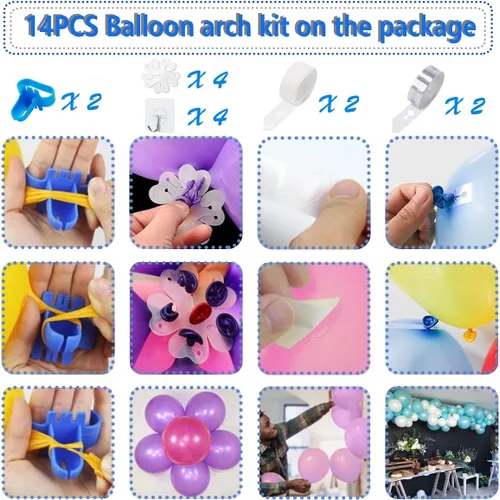 Miniatura 2 de Electric Balloon Pump, Portable 2 Modes Balloon Blower Machine with 14 Balloon Arch Kits, Air Pump for Balloon, Balloon Inflator for Party Decoration