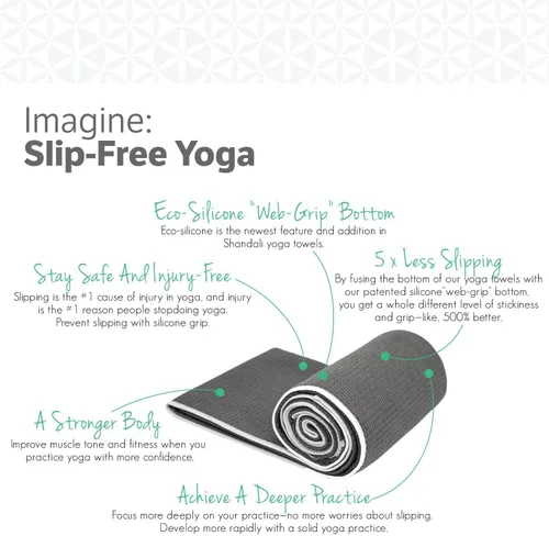 Miniatura 7 de Shandali Toalla de yoga caliente – tamaño esterilla, microfibra, súper absorbente, antideslizante, sin lesiones, 24 x 72 pulgadas – La mejor toalla