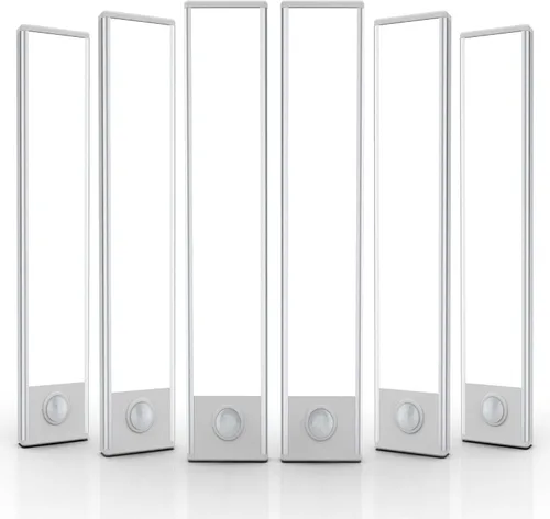 Miniatura 18 de Paquete de 6 luces inalámbricas para debajo del gabinete, 32 luces LED recargables con sensor de movimiento para interiores, luces magnéticas Luz