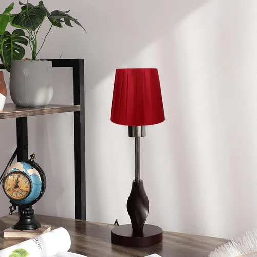 Miniatura 7 de Lurrose Pantalla de tela con clip, pantalla de lámpara, pantalla clásica, moderna, mediana, para mesa de pie, lámpara de noche (rojo) decoración