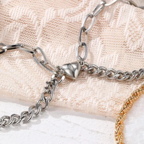 Miniatura 7 de GIEIWIW Magnetic Couple Bracelet Set Friendship Couple Long Distance Bracelet Gold Bracelet Women Men for Graduation Valentine's Day Father's Day