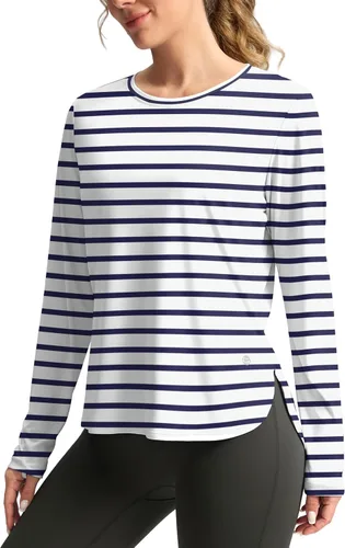 Miniatura 32 de Camisetas de sol para mujer, con protección ultravioleta FPU 50+, manga larga, ligera, de secado rápido, para entrenamiento, senderismo, para mujer