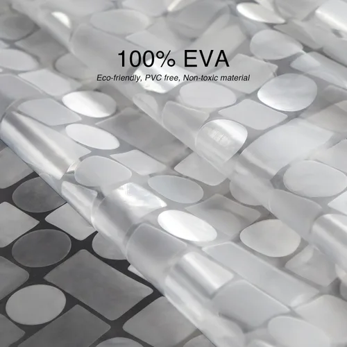 Miniatura 4 de WELTRXE - Cortina de ducha EVA impermeable, transparente de 8G, cortina de ducha de plástico resistente con imanes para cabina de ducha en el baño