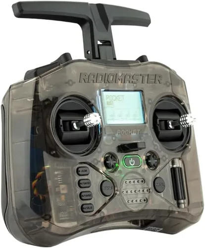 Miniatura 2 de Control remoto portátil de bolsillo RadioMaster Hall Gimbal EdgeTX con luz LED incorporada Modo 2 (Carbón, ELRS)
