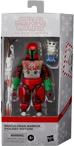 Miniatura 3 de Hasbro Star Wars Black Series Figura de acción Mandalorian Warrior (edición navideña) 5.9 in