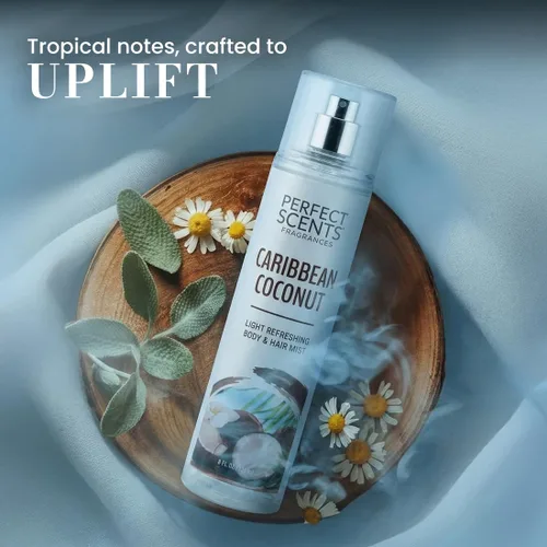Miniatura 3 de Instyle Fragrances - Bruma corporal y capilar ligera refrescante, Coco del Caribe, Spray corporal premium para mujer, infundido con pantenol