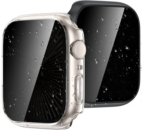 Miniatura 10 de Goton Funda impermeable con protector de pantalla para Apple Watch, película de vidrio templado antiespía para iWatch, carcasa de policarbonato