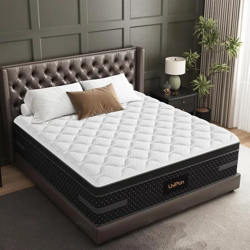 Miniatura 11 de Colchón matrimonial de 10 pulgadas, colchón híbrido de gel refrescante para sueño lateral y alivio de presión con soporte lumbar y de hombro, cama