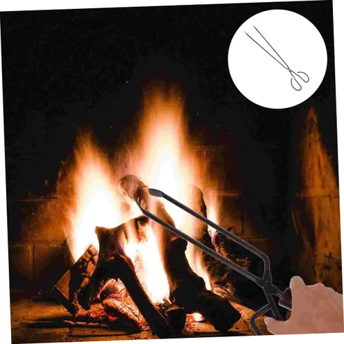 Miniatura 5 de Yardwe Pinzas de chimenea Pinza de metal de abrazadera larga para accesorios de hoguera al aire libre BBQ Clip
