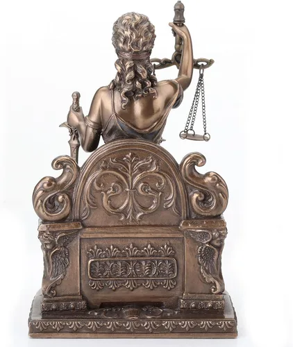 Miniatura 3 de Señora Justicia sentada con escamas y espada estatua Le Justica