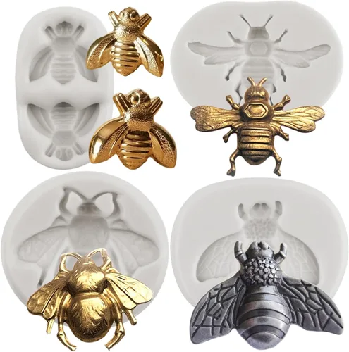 Bumble Bee - Moldes de silicona para fondant para decoración de pasteles, decoración de cupcakes, caramelo y chocolate, polimero de arcilla y goma