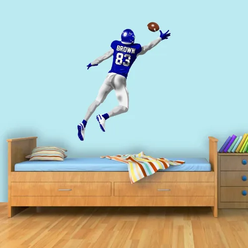 Miniatura 2 de VWAQ HOL62 - Calcomanía de pared personalizada de jugador de fútbol para niño, decoración personalizada con nombre deportivo, HOL62