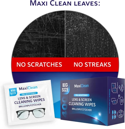 Miniatura 6 de Toallitas limpiadoras de lentes – Toallitas para lentes – 400 toallitas prehumedecidas envueltas individualmente para gafas, electrónica, teléfono