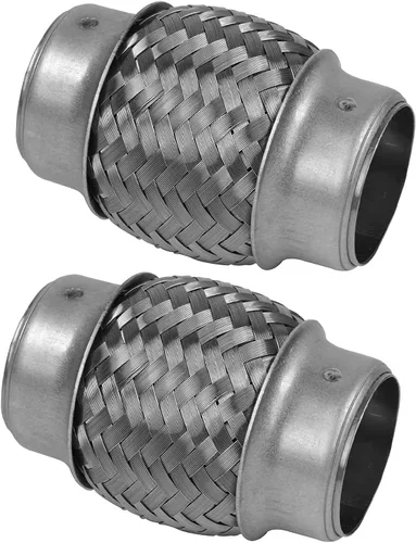 Miniatura 11 de Tubo Flexible de Escape con Entrada de 1.75 pulgadas, ID x 4 de Longitud Tubo Flexible, Acero Inoxidable Doble Trenza Resistente Tipo Universal Tubo