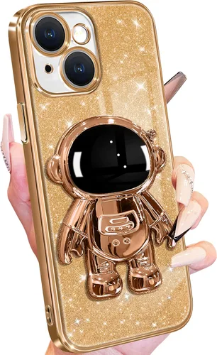 Miniatura 20 de Buleens Funda para iPhone 13 Pro Astronauta, Fundas Transparentes para iPhone 13 Pro con Papel Brillante y Soporte de Astronauta, Mujeres Niñas Rosa