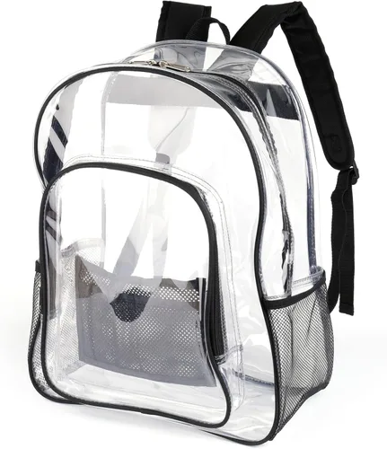 Miniatura 7 de Mochila transparente resistente transparente de PVC transparente Plstic transparente, Negro