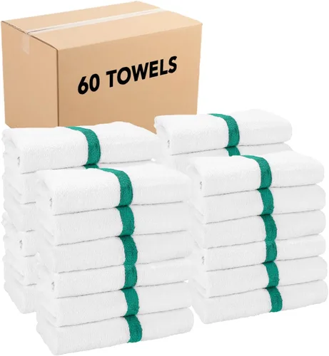 Miniatura 25 de Arkwright - Paquete de 6 toallas blancas de baño para gimnasio, 100 % algodón, suaves, de secado rápido, absorbentes del sudor, toallas de calidad